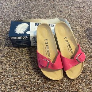 Raspberry Patent Madrid Birkenstocks
